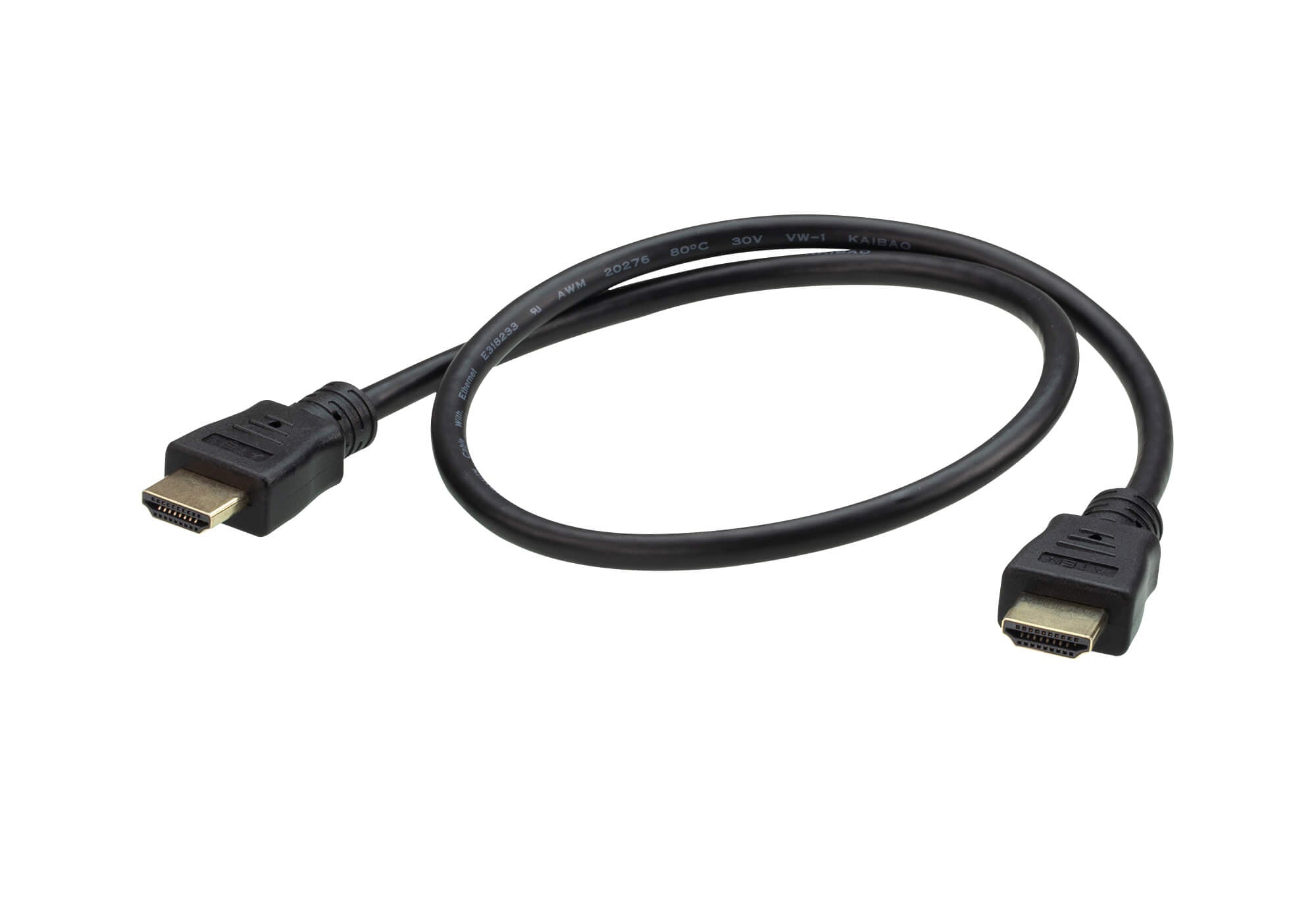 Aten 0.6m 4K HDMI High Speed Ethernet cable, supports up to 4096 x 2160 @ 60Hz, High quality tinned copper wire with Gold-plated connectors Aten 0.6m 4K HDMI High Speed Ethernet cable, supports up to 4096 x 2160 @ 60Hz, High quality tinned copper wire with Gold-plated connectors